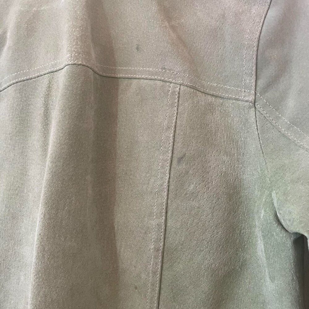 90s Vintage Green Suede Cropped Jacket - Picture 8 of 8